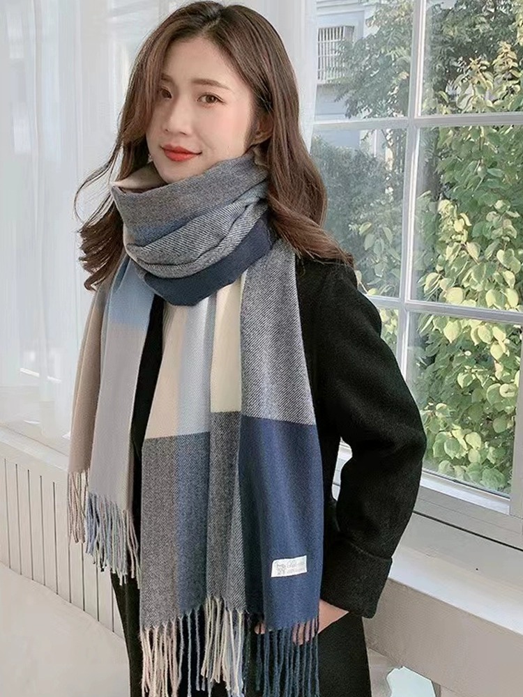 Top Extravagant Cospp Kosp Blue Love ~ Classic Plaid Cashmere Scarf woman long style warm and large shawl collar-Taobao