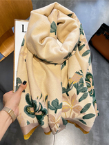 Japan Cosp Kosp Flowers are rich ~ Cashmere thickened scarf female double side to keep warm around the neck