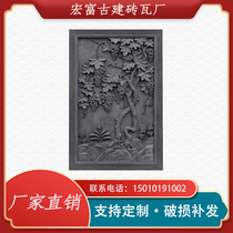 Ancient building brick carvings with fruitful fruits relief grapes spring flowers and autumn fruits carved Chinese style antique flowers and trees vertical version of welcoming pine