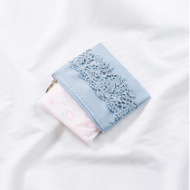 Lace sanitary napkin storage bag monthly bag Korean cute sanitary napkin aunt towel portable mini bag