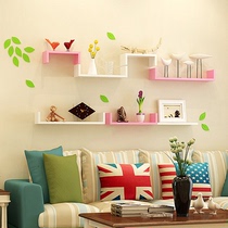 Wall shelf living room TV background wall wall hanging partition bookshelf bedroom decoration room wall bedside shelf