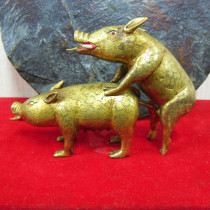 Old gold bronze pigs in the late Qing Dynasty