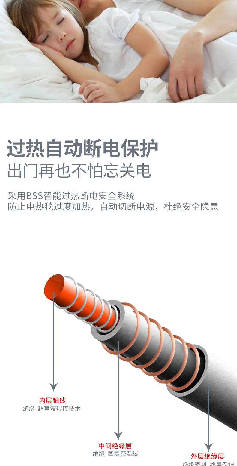 德国Beurer 进口电热毯 可水洗 150cm*155cm 图5
