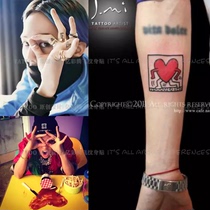 G-Dragon Same Style Tattoo Sticker G-Dragon Tattoo Sticker Waterproof Male Long-lasting G-Dragon Smiley Face Tattoo