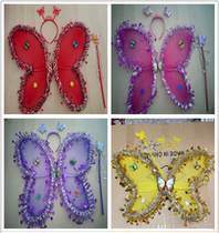 Light girls back butterfly wings props children wonderful fairy magic bar flour fairy three pieces set