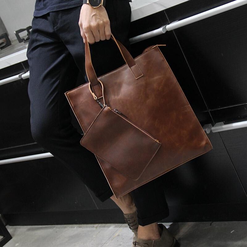 New genuine leather Inn Business Retro personality Men's bag Leisure handbag Bull Leather Single Shoulder Bag Inclined Cross Computer Bag-Taobao