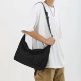 Мужская черная нейлоновая японская сумка через плечо, вместительная и большая сумка на одно плечо для школьников, в корейском стиле