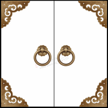 Pure copper Chinese antique ring handle copper pull ring drawer cabinet door single hole handle traditional Chinese medicine cabinet retro brass handle