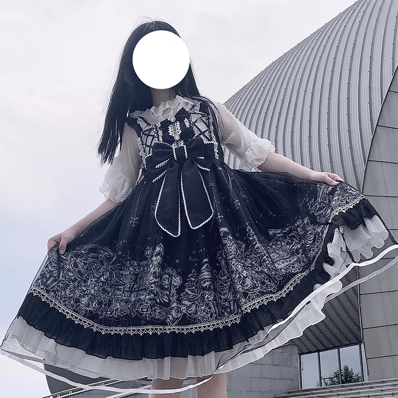 Dark Gothic Style Lolita Dress New Style Girls' Princess Dress Genuine Original Halloween Costume Dark Gothic Style Lolita Dress New Style Girls' Princess Dress Genuine Original Halloween Costume