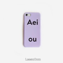 (Spot) Aeiou Korea Purple French simple half pack solid color Apple phone case