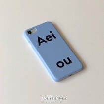 (Spot) Aeiou Korea Blueberry Soda French Simple Solid Color Apple Phone Case
