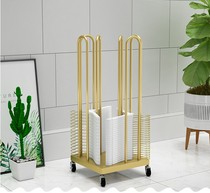 Golden mens and womens clothing store clothing support storage rack Removable clothing rack storage artifact hanger finishing rack universal wheel