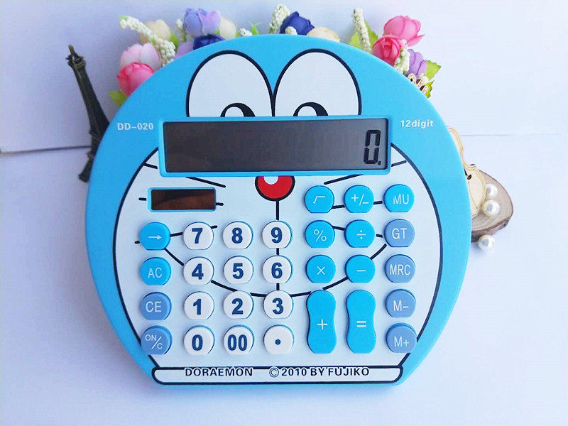 Doraemon cartoon solar Korean version Jingle cat Calculator 12-digit function big screen cute computer