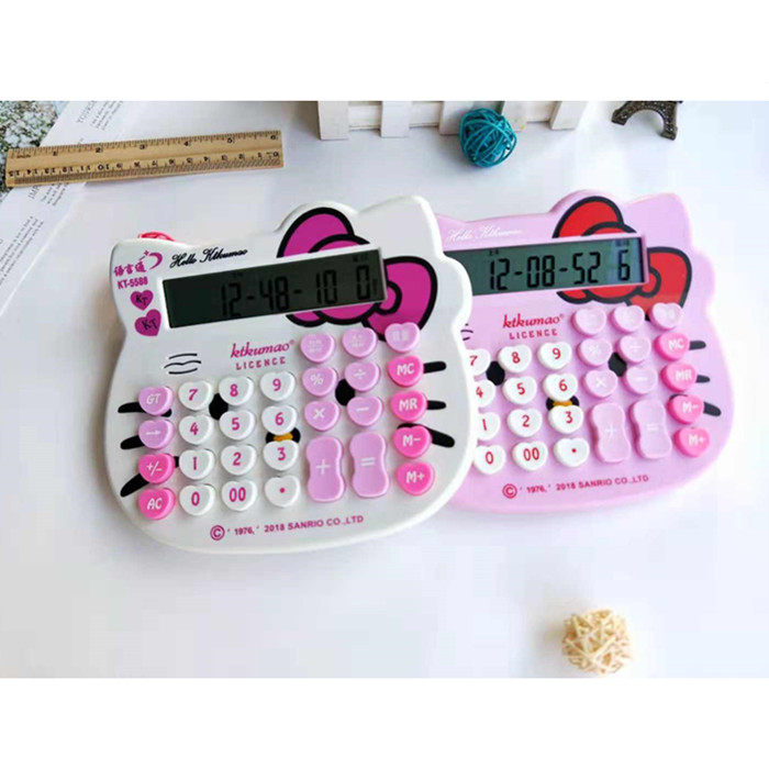 Cute idea with voice multifunction cartoon calculator Korea hotkitty caring button office computer