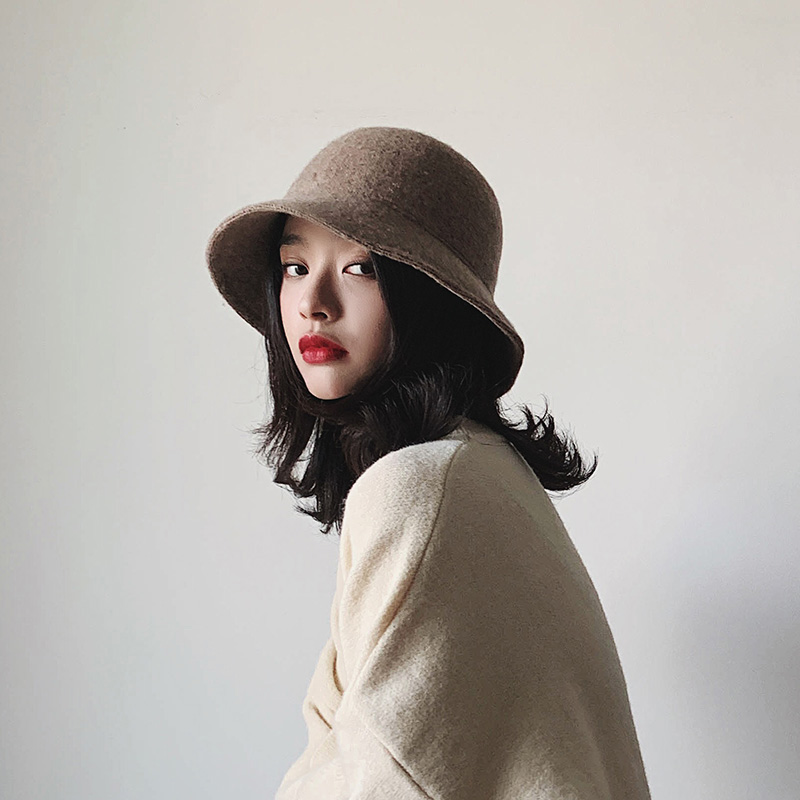 Vegan Fisherman Hat Lady Autumn Winter 100 Lap Day Ensemble with a small online red Knitted Hat Korean version of the Tide Canopy