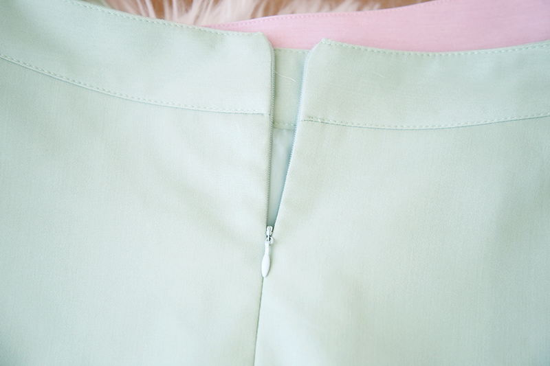 VK旗艦店 韓系抹茶綠蝴蝶結雪紡衫短裙套裝長袖裙裝