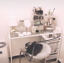 IKEA Vitso laptop desk Black brown white desk Office work ins dressing table Domestic