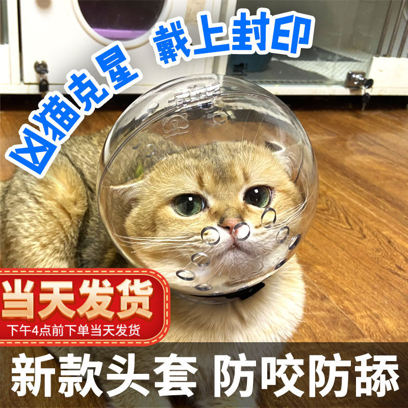 Cat head cover Anti-biting kitty Space head cover cut nail bathing dog Pet Mask Ball Hood God Instrumental Fight Cat Face Hood