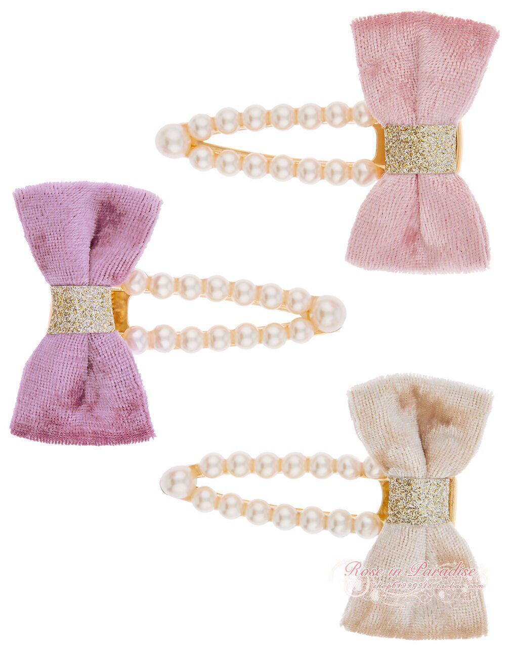 (Domestic Spot) Monsoon girl girl velvet butterfly knot hair clip hair clip