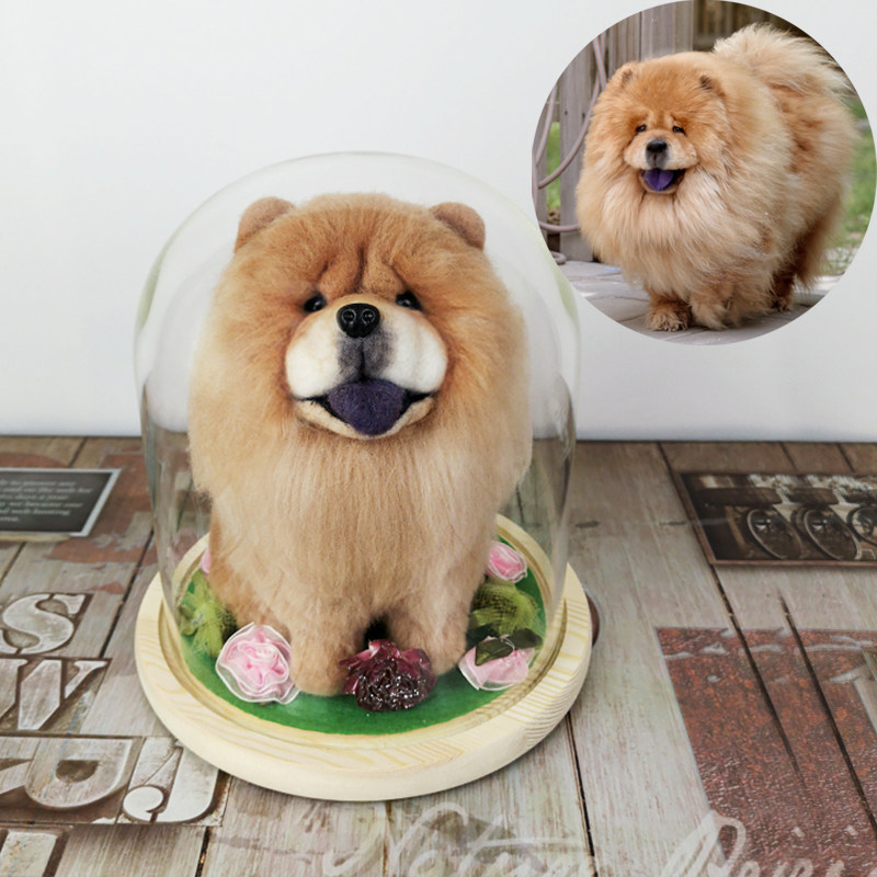 Wool felt finished product simulation Chow Chow pet dog custom DIY Samoyed Maltese decoration living room new product