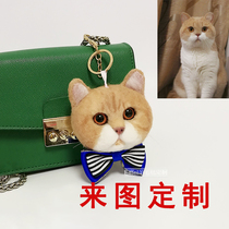 Wool felt DIY pet cat keychain simulation Garfield bag hanging backpack shoulder bag holiday gift new products