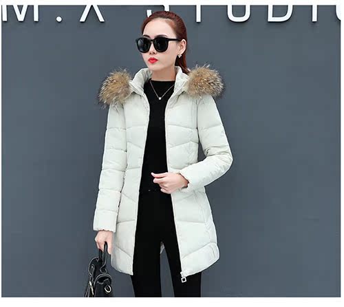 Quần áo cotton nữ 2018 áo khoác mùa đông mới thời trang lông lớn cổ áo cotton dài phần dày phiên bản Hàn Quốc của áo khoác cotton xuống gile phao nữ