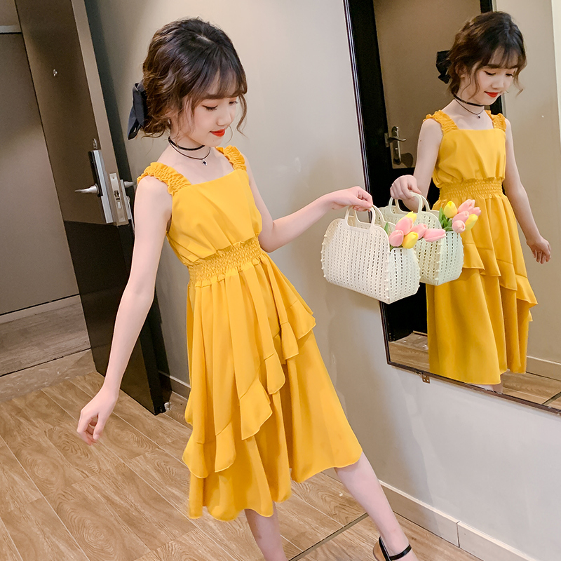 Girls' Dress 2022 Summer New Style Children's Dress Summer Style Trendy Chiffon Little Girl Princess Dress
