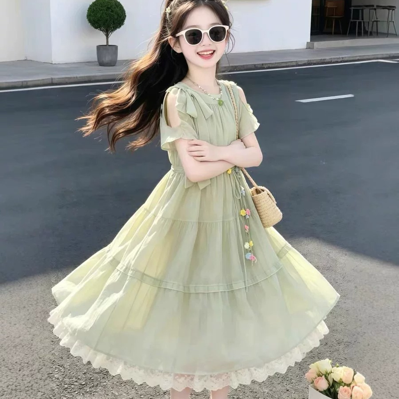 Girls' Dresses Summer 2026 New Style Children's Super Pretty Dresses for Older Girls Unique and Beautiful Princess Dresses