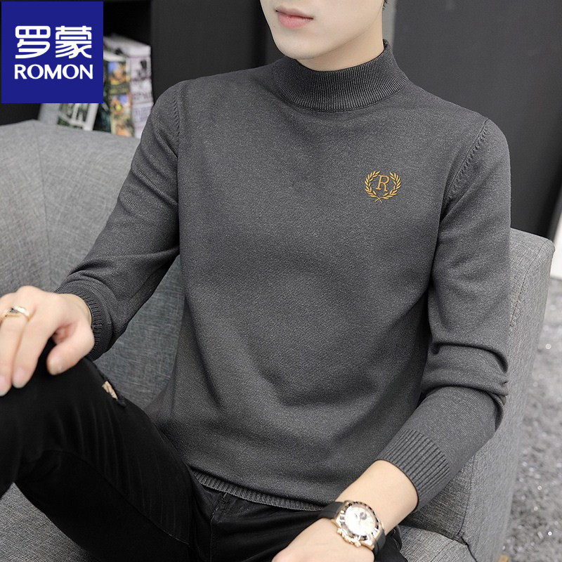 Lomon Half - collar sweater men in spring and autumn 2022 new warm - knitted underwear plus thick coat