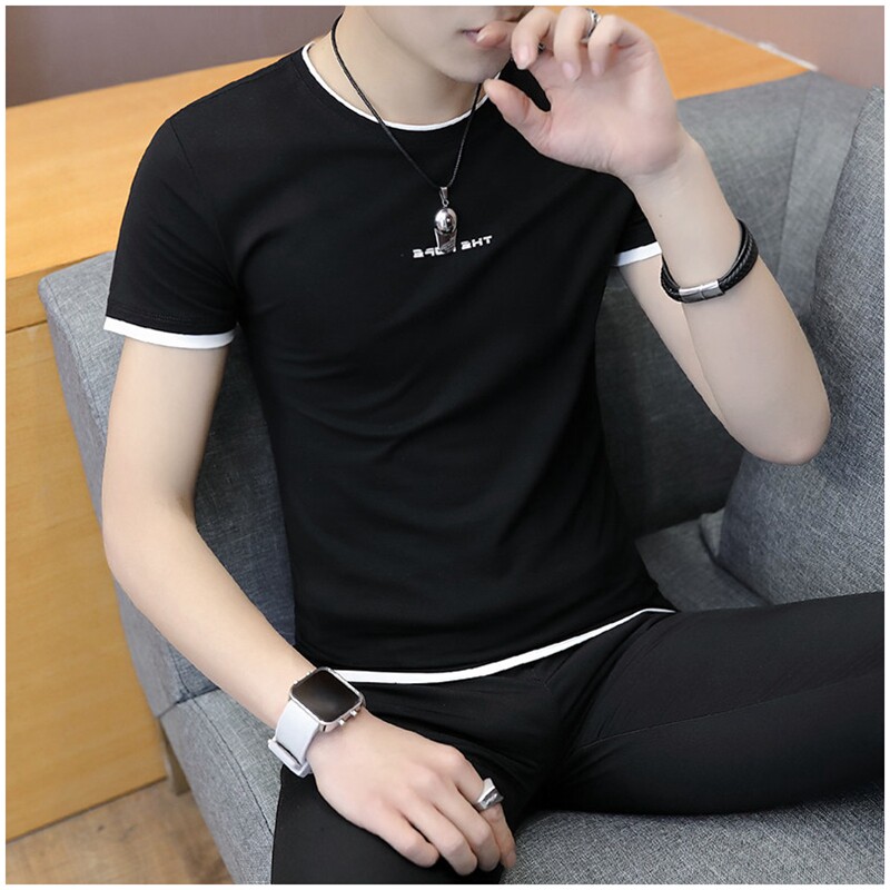Tide brand men's short-sleeved T-shirt trend Korean version pure cotton personality fashion T-shirt half sleeve 2020 summer new top