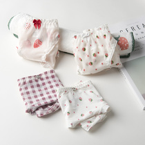 4 printed seamless underwear female lace Ice Silk sexy girl cute quick-dried milk silk low waist triangle trousers