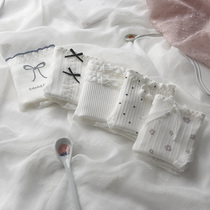 5 cotton underwear women cute white cherry blossom Japanese girl cotton breathable student size breifs female summer
