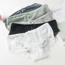 Underpants women lace sexy low waist no trace Japanese sweet girl transparent cotton crotch breifs Summer Lady