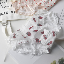 1 panties women lace summer thin breathable seamless Ice Silk Strawberry Girl Japanese sweet cotton stall