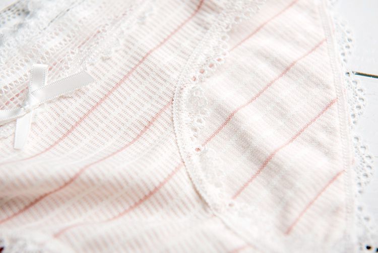 3 đồ lót cotton eo của phụ nữ Nhật Bản đơn giản sọc tươi cô gái sinh viên ren bên tam giác đáy phụ nữ - Vòng eo thấp quần lót su nam