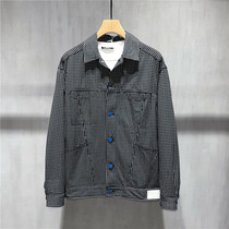 Japanese loose plaid jacket mens autumn 2021 new casual lapel jacket mens Korean fashion handsome coat