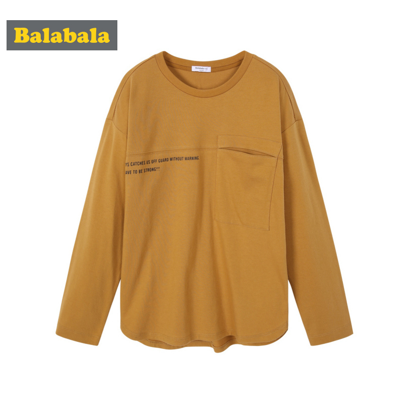 dài tay bé trai t-shirt Balabala trẻ em mùa thu 2020 đáy quần áo trẻ em bông mới rơi xuống đáy của thời trang.