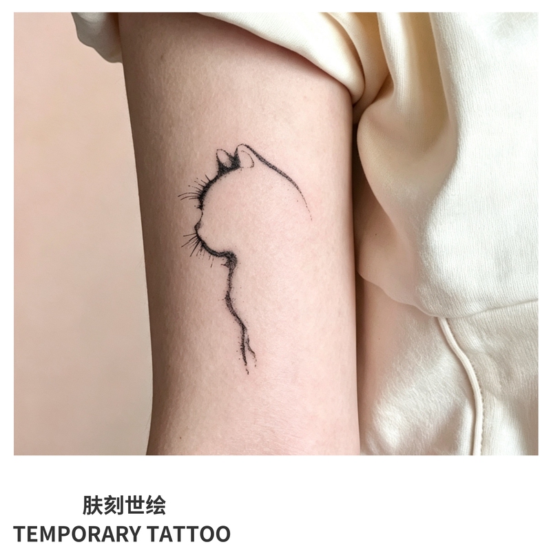 Skin-Engraving Cat Shadow Herbal Juice Waterproof Long-Lasting Tattoo Stickers, Durable and Cute, Ins-Style with a High-End Feel for Both Men and Women Skin-Engraving Cat Shadow Herbal Juice Waterproof Long-Lasting Tattoo Stickers, Durable and Cute, Ins-Style with a High-End Feel for Both Men and Women