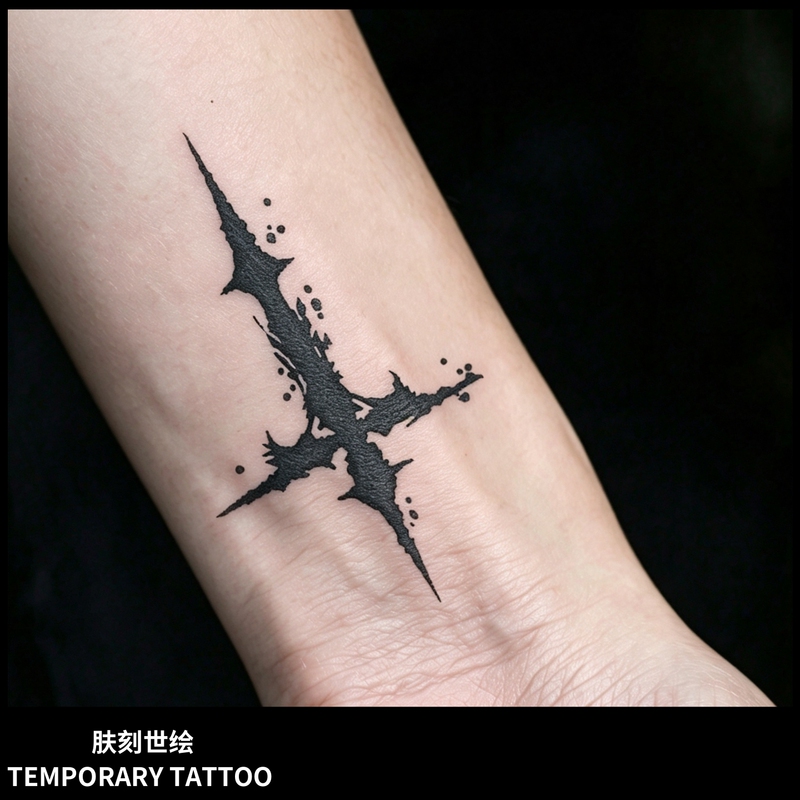 Cross-Shaped Herbal Tattoo Stickers, Long-Lasting, Waterproof, Non-Reflective, Rub-Resistant, High-End Feel, Unisex Wrist Tattoo Stickers Cross-Shaped Herbal Tattoo Stickers, Long-Lasting, Waterproof, Non-Reflective, Rub-Resistant, High-End Feel, Unisex Wrist Tattoo Stickers