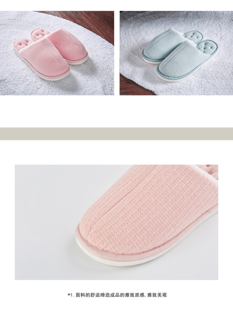 Dép cotton nữ mùa đông trong nhà dày đáy mùa đông ấm áp dày cotton kéo đôi nhà sàn gỗ 2018 mới dép đi trong nhà dễ thương