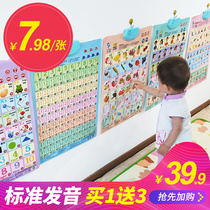 Young children have sound wall chart early education Chinese pinyin alphabet wall stickers spelling training consonant vowel Learning artifact