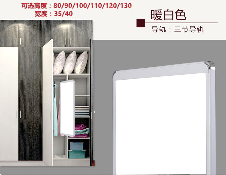 Gương ba mặt tủ quần áo gương trượt gương xoay toàn bộ gương kính thiên văn Gương dài gấp gương treo tường - Gương gương soi toàn thân khung gỗ