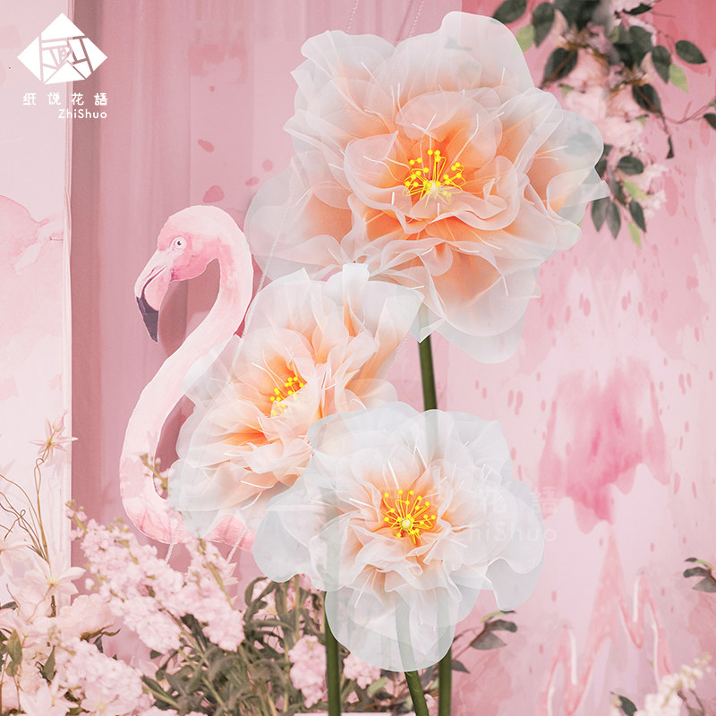 Paper says floridic large hand silk screen flower wedding decoration site arranged wedding scene Mechen shop window paper flower-Taobao