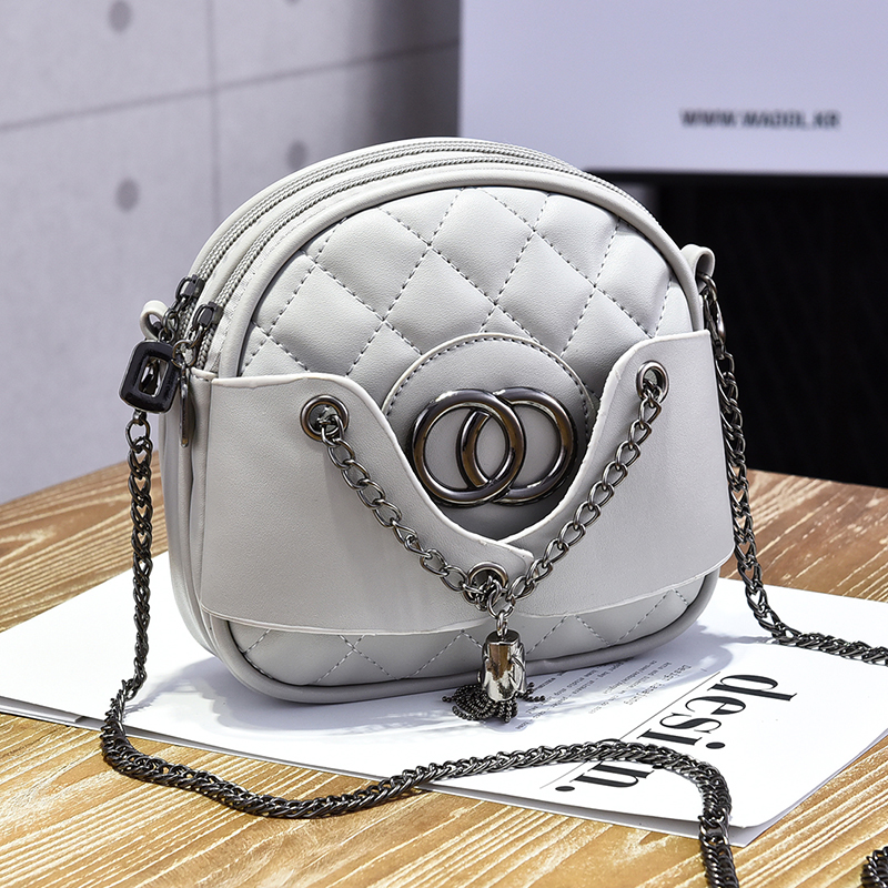 小包包2017新款女包流苏软面复古菱格单肩斜挎链条包斜跨小包韩版