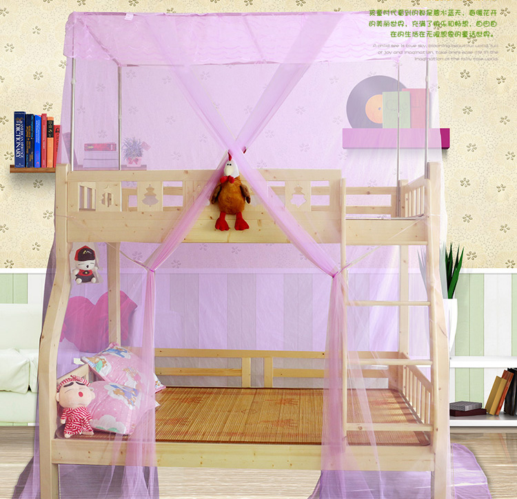 Giường trẻ em màn chống muỗi lên xuống một mảnh Giường trẻ em cao và thấp 1,2m1,5 mét nhà mẹ và giường con công chúa gió - Lưới chống muỗi mùng gấp gọn