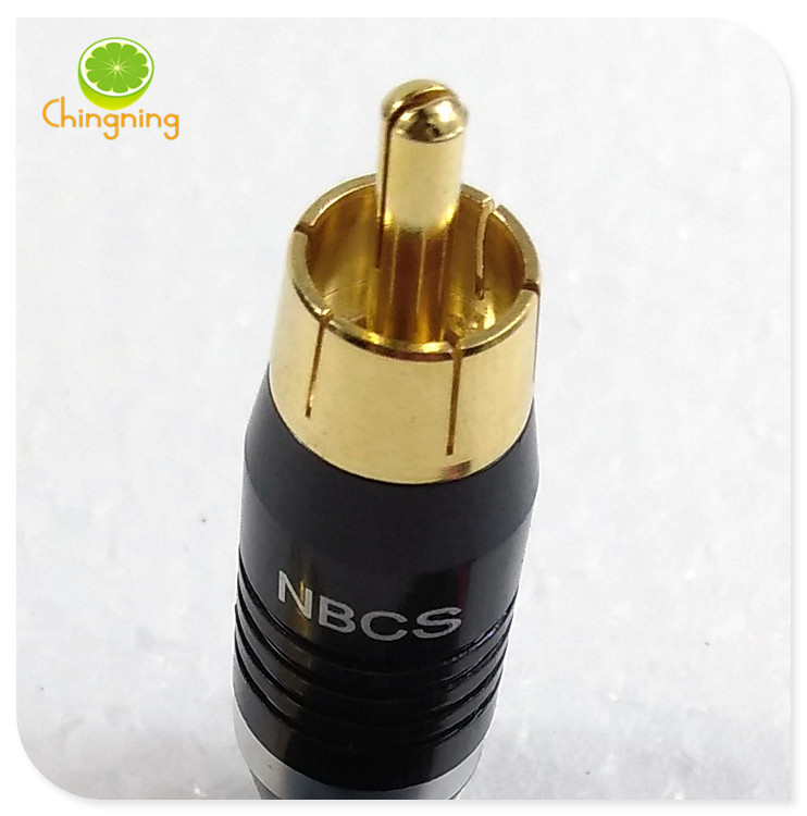 NBCS national quality pure copper gold plated lotus plug AV plug RCA plug Audio signal plug
