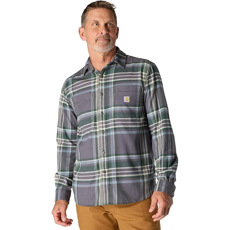 Carhartt Relaxed Fit Flannel Shirt Medium Thickness Long-Sleeved Shirt 107010