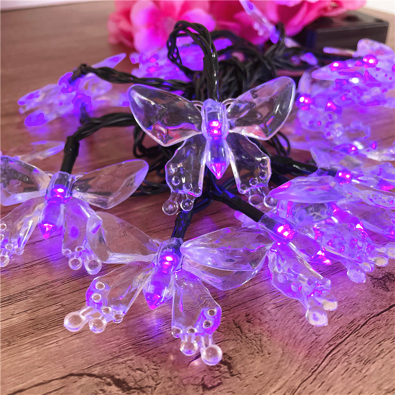 Solar light string outdoor waterproof colored lights flashing lights string lights balcony garden courtyard stalls hanging lights layout decorative lights