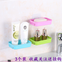Non-perforated soap box Strong incognito stick suction wall single double drain soap storage shelf Bathroom bathroom
