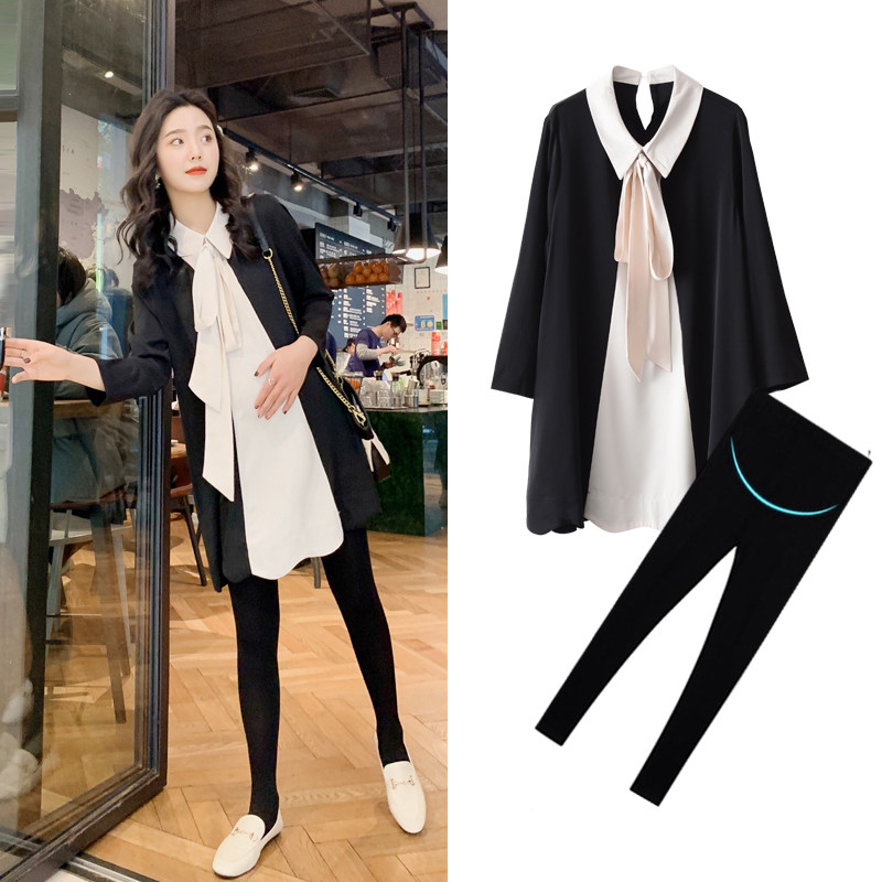 Pregnancy Woman Dress Autumn Dress Foreign Dress 2021 New Fashion style Nets Red Suit Autumn winter Spring and Autumn Blouse Omer